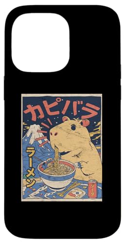 Hülle für iPhone 14 Pro Max Capybara und Ramen Noodles Zoo Animal Cool Japanese Anime von Cuddly Capybara - Cute Zoo Animal Apparel