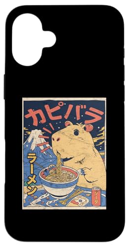 Hülle für iPhone 16 Plus Capybara und Ramen Noodles Zoo Animal Cool Japanese Anime von Cuddly Capybara - Cute Zoo Animal Apparel