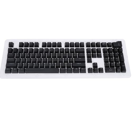 Cuifati 108 Tasten Deutsche Tastatur-Tastenkappen, Durchscheinendes Design, Minimalistische Tastenkappen für Tastaturen mit Hintergrundbeleuchtung, Ersatz-deutsche Tastenkappen für 61 64 von Cuifati