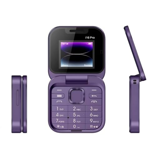 Cuifati 2G-Klapphandy, Dual-Bildschirm, Große Tasten und HD-Kamera, LED-Taschenlampe, UKW-Radio, Musik-Player, Vibration, für Senioren mit Schnellwahl, Blacklist und Magic Voice (Purple) von Cuifati