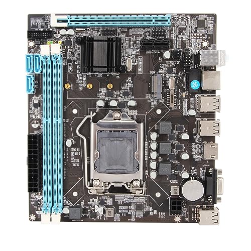 Cuifati Micro-ATX-Computer-Motherboard für LGA1155-Sockel I3 I5 I7, Gaming-Motherboard mit VGA HDML RJ45 PCI Express X16, 1 X PCI Express X1, M.2 NVMe/NGFF-Steckplatz 4 SATA 2.0-Anschlüsse von Cuifati