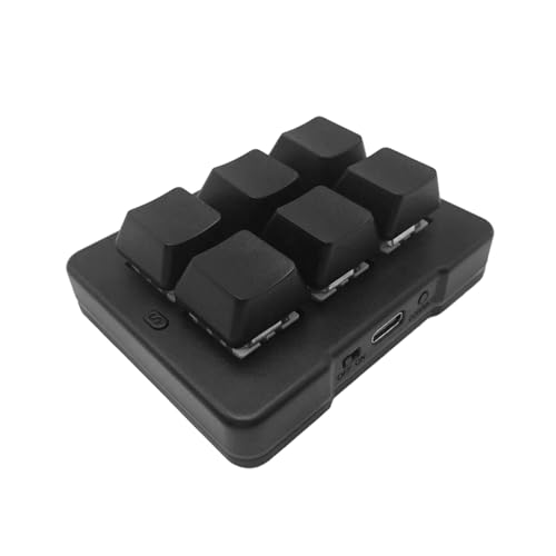 Cuifati Tastatur mit 6 Tasten, Programmierbare, Anpassbare RGB-Makro-Tastatur, 2,4 G Kabelloser Dual-Modus, Blauer Schalter, Einhändiges Mechanisches Gaming für Arbeits- und Lernspiele von Cuifati