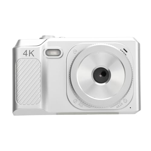 Digitalkamera mit 2,7-Zoll-LCD, 4K-68-MP-Kamera, Digitale Point-and-Shoot-Kamera mit 16-fachem Zoom, Anti-Shake, Wiederaufladbare Videokamera für Erwachsene (Silver) von Cuifati