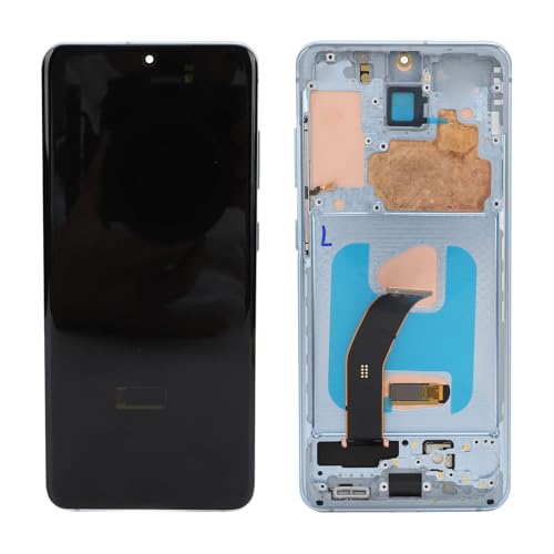 Handy-Bildschirm-Ersatz für Galaxy S20 SM G981 SM G980, 6,2 Zoll AMOLED-Display, Touchscreen-Digitizer-Baugruppe mit Rahmen, Handy-Bildschirm-Reparatur-Werkzeug-Set (Blue) von Cuifati