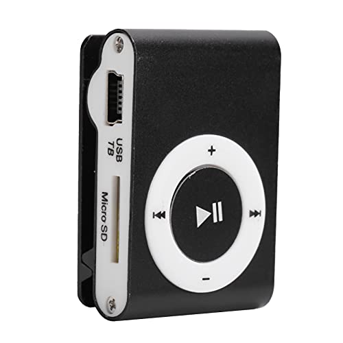 Cuifati MP3-Musik-Player mit Kopfhörern, Verlustfreier Sound, Lightweave Sports Back Clip MP3-Player, Erweiterbarer Speicher, Lange Akkulaufzeit, Taschen-MP3 für Sport, Laufen (Black) von Cuifati