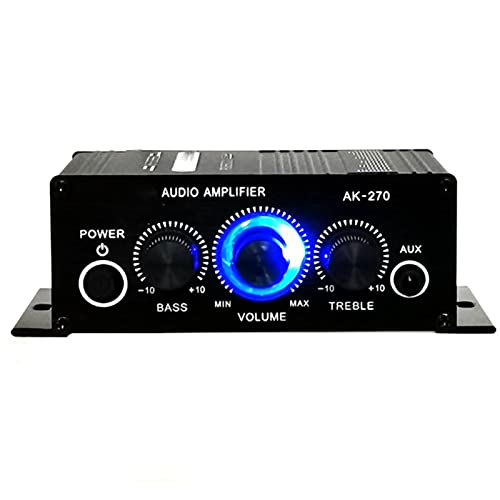 Verstärker Car Audio, HiFi Stereo Verstärker 90 Watt Tragbarer Zweikanal Surround Sound Audio Verstärker für Subwoofer Lautsprecher, MP3, Handy, Auto, Marine Boot von Cuifati