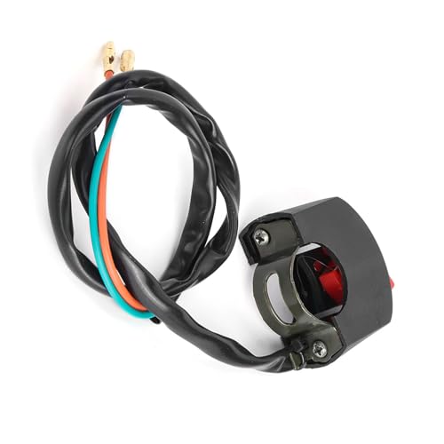 Culnflun Motorradladung LED -LED -Scheinwerferschalter Einfacher Steuerelement universeller Anpassung schwarzer gelber Red Taste 22mm 7/8 -Zoll 550 mm geeigneter Motorrad (Red button) von Culnflun