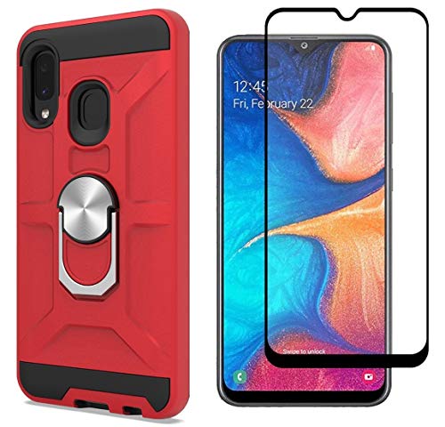 Cuoqing Hülle für Samsung Galaxy A20e, Samsung A20e Hülle 360 Grad Ring Handy Hüllen Bumper Schutzhülle Hull für Samsung Galaxy A20e Handyhülle, Red von Cuoqing