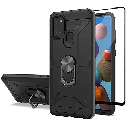 Cuoqing Hülle für Samsung Galaxy A21s, Samsung A21s Hülle, 360 Grad Ring Handyhülle Hull Bumper Schutzhülle Hüllen für Samsung Galaxy A21s Handyhülle,Black von Cuoqing