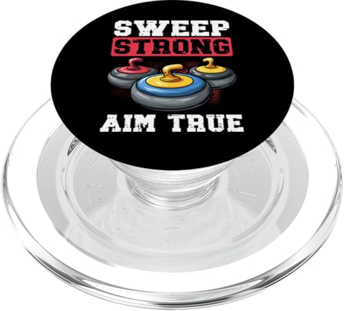 Sweep Strong Aim Echtes Curling PopSockets PopGrip für MagSafe von Curling Game Curling Stone Curler Curling Player