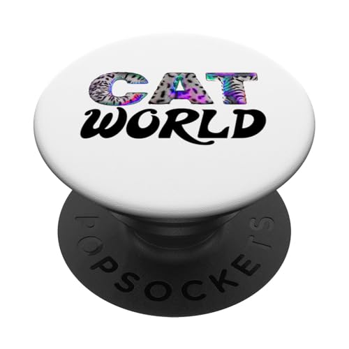 Cat World Logo Art Design 03 PopSockets mit austauschbarem PopGrip von Curlyfox Design