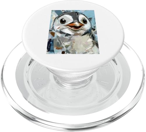 Cooler Pinguin Weihnachten posiert auf Portrait Kunstwerk PopSockets PopGrip für MagSafe von Curlyfox Design