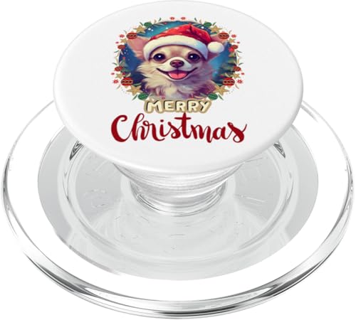 Frohe Weihnachten X-Mas Hund Motiv mit vielen Symbolen 06 PopSockets PopGrip für MagSafe von Curlyfox Design