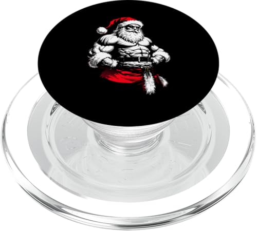 Heavy Christmas Cooler Weihnachtsmann Santa Mütze Muskeln 03 PopSockets PopGrip für MagSafe von Curlyfox Design