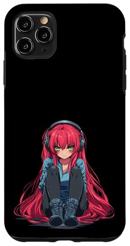 Hülle für iPhone 11 Pro Max Süsses Anime Mädchen mit Kopfhörern chilling Gamergirl 02 von Curlyfox Design