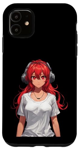 Hülle für iPhone 11 Süsses Anime Mädchen mit Kopfhörern chilling Gamergirl 01 von Curlyfox Design