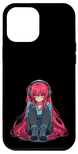 Hülle für iPhone 12 Pro Max Süsses Anime Mädchen mit Kopfhörern chilling Gamergirl 02 von Curlyfox Design