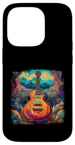 Hülle für iPhone 14 Pro Kreatives Musikinstrument Retro Kunstwerk Gitarre 03 von Curlyfox Design