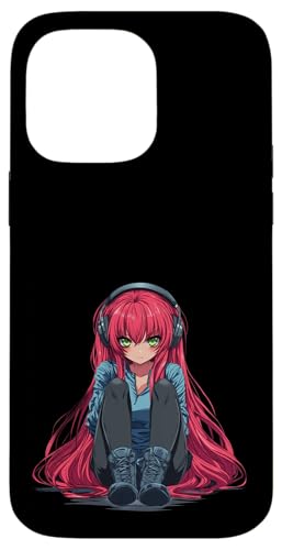 Hülle für iPhone 14 Pro Max Süsses Anime Mädchen mit Kopfhörern chilling Gamergirl 02 von Curlyfox Design