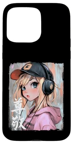 Hülle für iPhone 15 Pro Max Süsses Anime Musik Girl zockt cool chilling Gamergirl 02 von Curlyfox Design