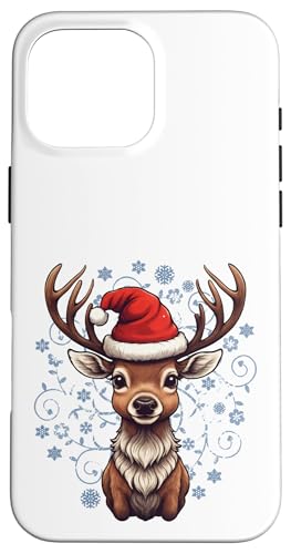 Hülle für iPhone 16 Pro Max Süsses Rentier Weihnachten X-Mas Santa 02 von Curlyfox Design