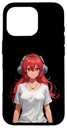 Hülle für iPhone 16 Pro Süsses Anime Mädchen mit Kopfhörern chilling Gamergirl 01 von Curlyfox Design