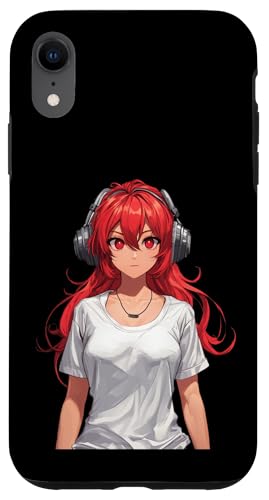 Hülle für iPhone XR Süsses Anime Mädchen mit Kopfhörern chilling Gamergirl 01 von Curlyfox Design