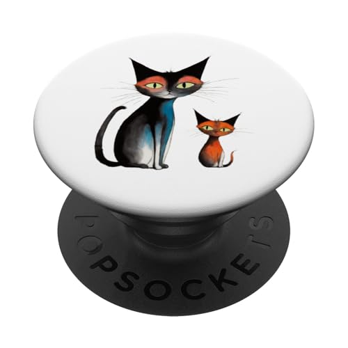 Kunstwerkkatze Süsses Katzenmotiv für Liebhaber der Kunst PopSockets mit austauschbarem PopGrip von Curlyfox Design