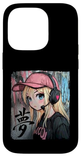 Süsses Anime Mädchen mit Kopfhörern chilling Gamergirl 04 Hülle für iPhone 14 Pro von Curlyfox Design