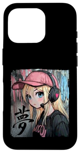 Süsses Anime Mädchen mit Kopfhörern chilling Gamergirl 04 Hülle für iPhone 16 Pro von Curlyfox Design