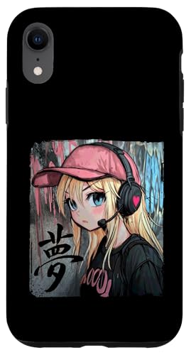 Süsses Anime Mädchen mit Kopfhörern chilling Gamergirl 04 Hülle für iPhone XR von Curlyfox Design