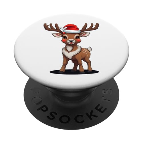 Süsses Rentier Weihnachten X-Mas Santa 01 PopSockets Klebender PopGrip von Curlyfox Design