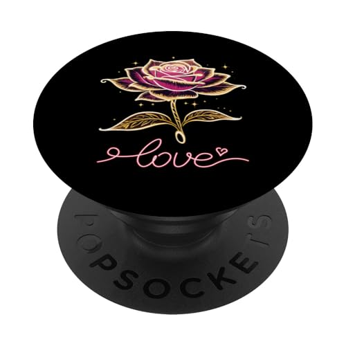 Valentinstag Liebe Herz Rose Blume Geschenk Verliebt 23 PopSockets Klebender PopGrip von Curlyfox Design