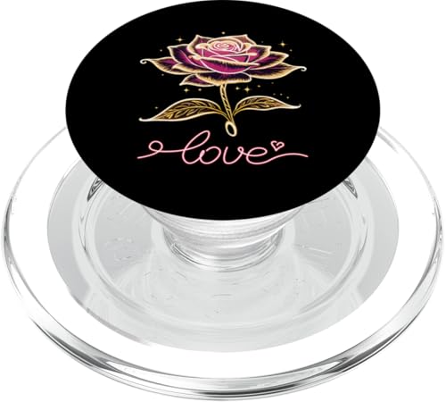 Valentinstag Liebe Herz Rose Blume Geschenk Verliebt 23 PopSockets PopGrip für MagSafe von Curlyfox Design