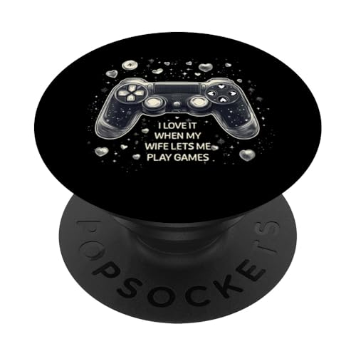 When she lets me Play Games Cooles Gaming Design Geschenk PopSockets Klebender PopGrip von Curlyfox Design