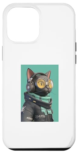 Hülle für iPhone 12 Pro Max Cool Cat Fluggesellschaft Pilot Worker Kopfhörer DJ von Cute, Adorable, House Music Cat Tee Gift