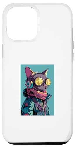 Hülle für iPhone 12 Pro Max Cool Cat Fluggesellschaft Pilot Worker Kopfhörer DJ von Cute, Adorable, House Music Cat Tee Gift