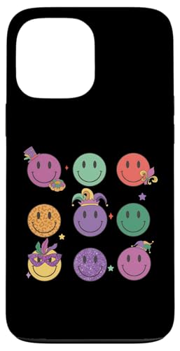 Hülle für iPhone 13 Pro Max Faschingshut mit fröhlichem Gesicht, Narrenhut, Maskerade, niedlich von Cute 80s Smile Happy Tee