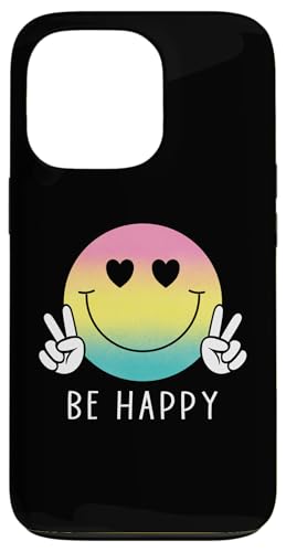 Hülle für iPhone 13 Pro Sei glücklich Heart Eyes Smile Face Shirt Peace Happy Face Love von Cute 80s Smile Happy Tee