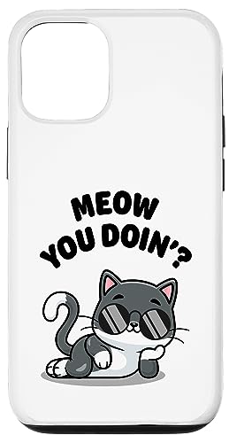 Hülle für iPhone 12/12 Pro Lustige Katze Miau You Doin? Süße Kawaii Kitty Katze Coole Katze Miau von Cute Adorable Funny Kawaii Animals Lifestyle