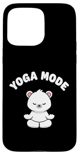 Hülle für iPhone 15 Pro Max Yoga-Modus lustiger süßer Bär Kawaii Yoga-Bär stressfrei von Cute Adorable Funny Kawaii Animals Lifestyle