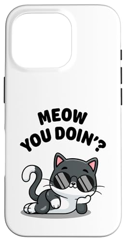 Hülle für iPhone 16 Pro Lustige Katze Miau You Doin? Süße Kawaii Kitty Katze Coole Katze Miau von Cute Adorable Funny Kawaii Animals Lifestyle