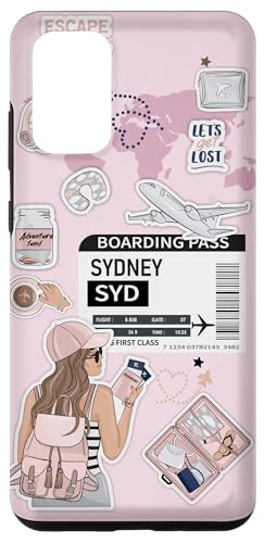 Hülle für Galaxy S20+ Flug-Bordkarte für Sydney von Cute Airplane Boarding Travel Pass