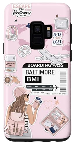 Hülle für Galaxy S9 Flug-Bordkarte für Baltimore von Cute Airplane Boarding Travel Pass