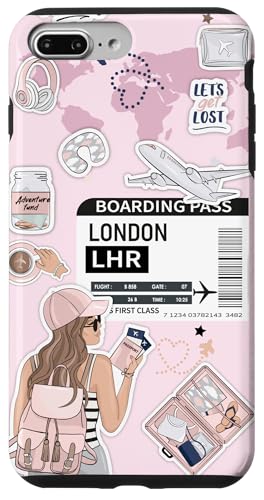 Hülle für iPhone 7 Plus/8 Plus Bordkarte für Londoner Flugzeuge von Cute Airplane Boarding Travel Pass