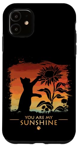 Hülle für iPhone 11 You Are My Sunshine Katzenliebhaber mit Sonnenblumen-Motiv von Cute And Funny Cat Zajoo