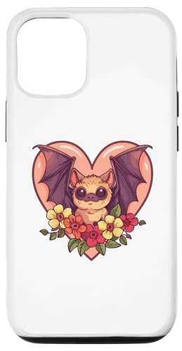 Hülle für iPhone 15 Ästhetische Fledermaus mit Blumen I Fledermaus von Cute Bat Art I Kids Bat I Bat Lover