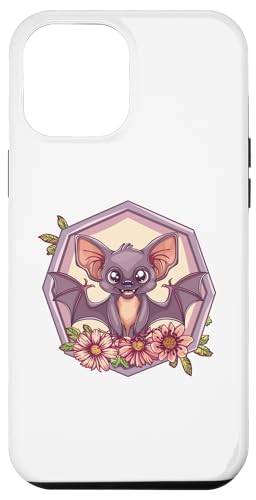 Hülle für iPhone 15 Plus Ästhetische Fledermaus mit Blumen I Fledermaus von Cute Bat Art I Kids Bat I Bat Lover