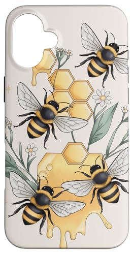 Hülle für iPhone 16 Plus Vintage Bees Garden Lover Honeycomb Imker Farming Bees von Cute Bees Honeycomb Beekeeper Beekeeping Co.