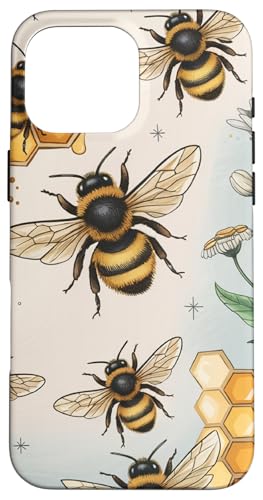 Hülle für iPhone 16 Pro Max Vintage Bees Garden Lover Honeycomb Imker Farming Bees von Cute Bees Honeycomb Beekeeper Beekeeping Co.